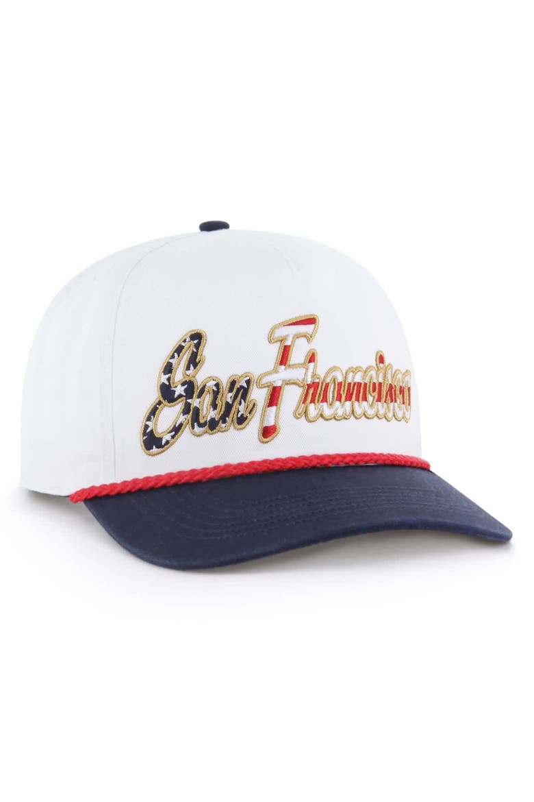 Men's '47 White San Francisco 49ers Patriotic Overhand Hitch Adjustable Hat, Alternate, color, White