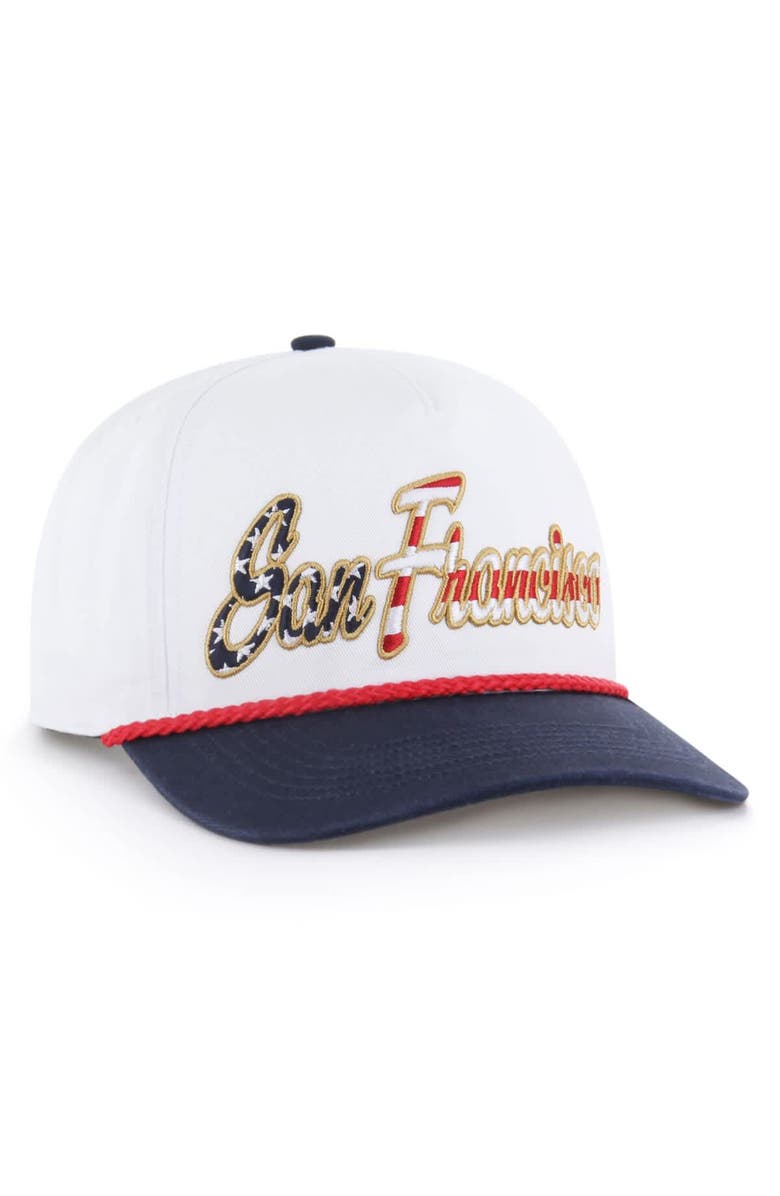 '47 Men's '47 White San Francisco 49ers Patriotic Overhand Hitch Adjustable Hat, Alternate, color, White