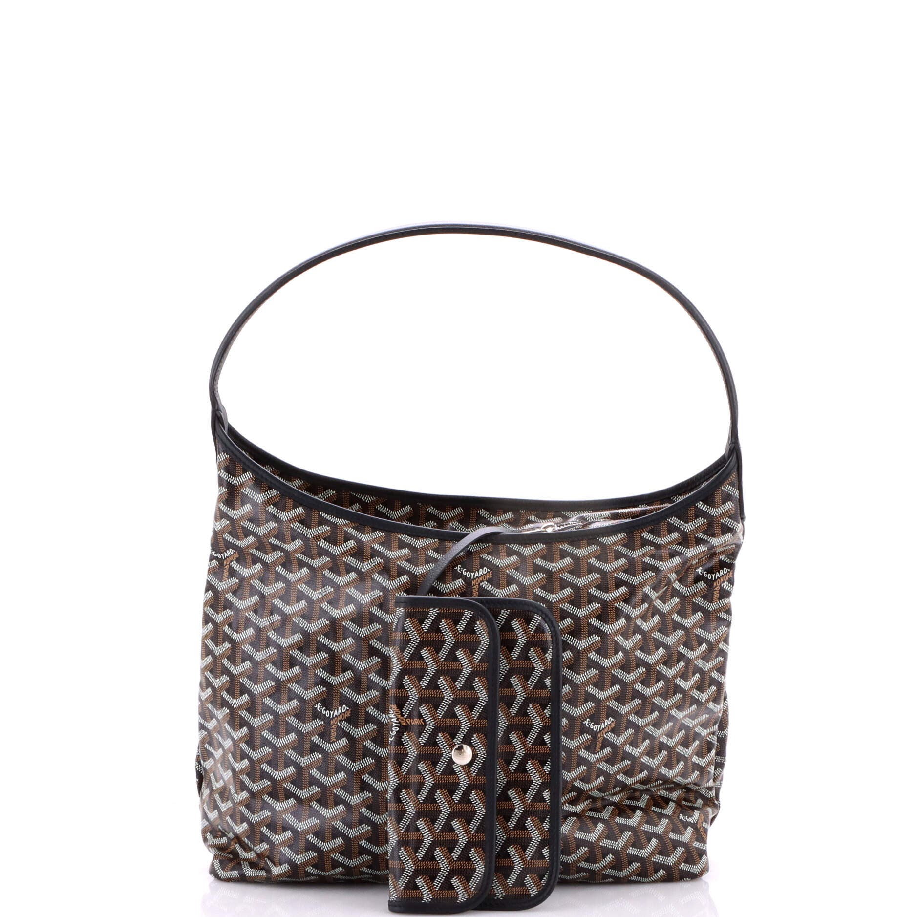 Pre-Owned Goyard Boheme Hobo Coated Canvas, Alternate, color, Black