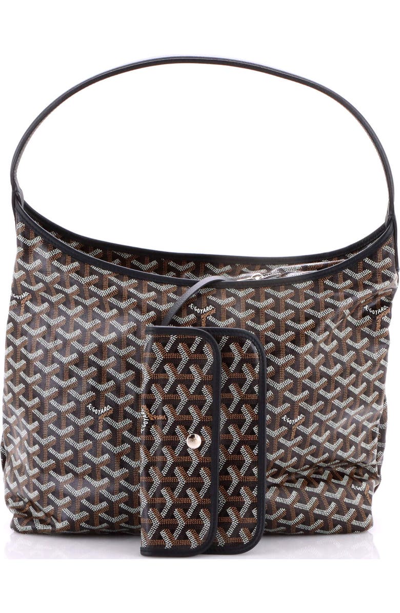 Pre-Owned Goyard Boheme Hobo Coated Canvas, Alternate, color, Black