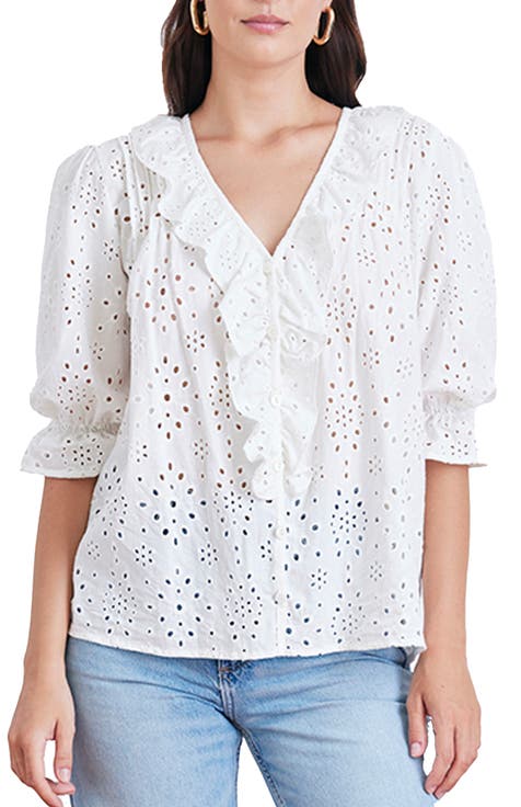 Chloe Cotton Ruffle Shirt