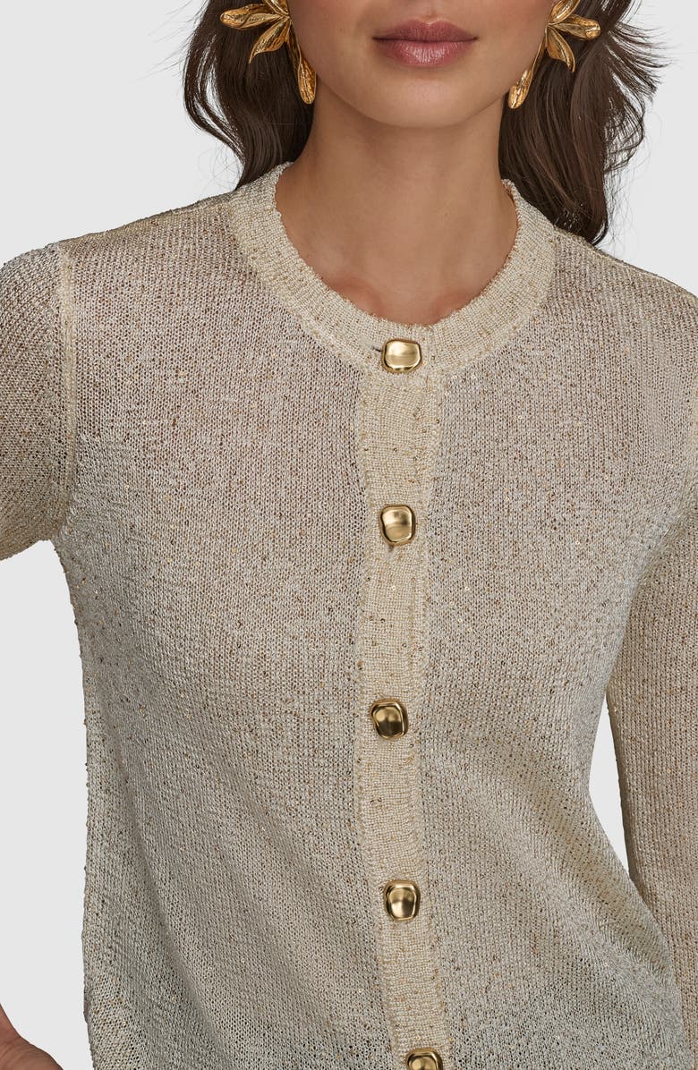 Donna Karan New York Sequin Knit Cardigan, Alternate, color, 