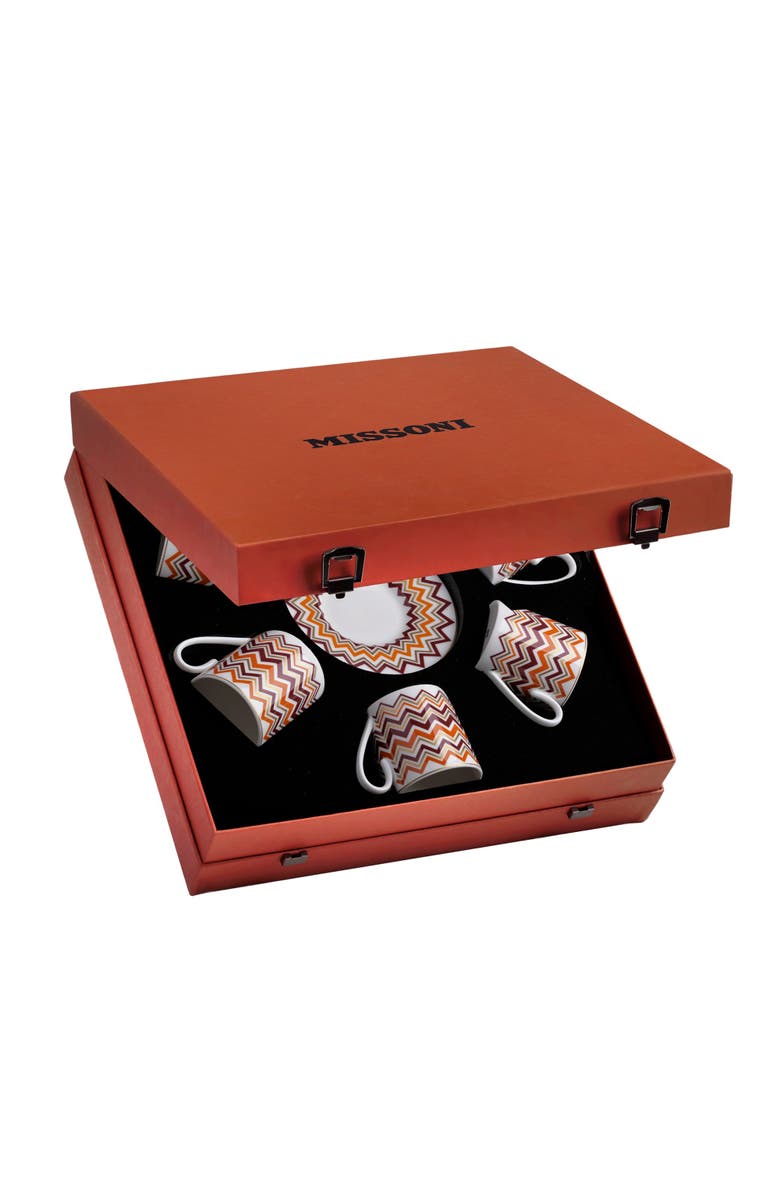 Missoni Coffee Cup & Saucer Set Of 6 In Luxury Box, Main, color, Multicolor