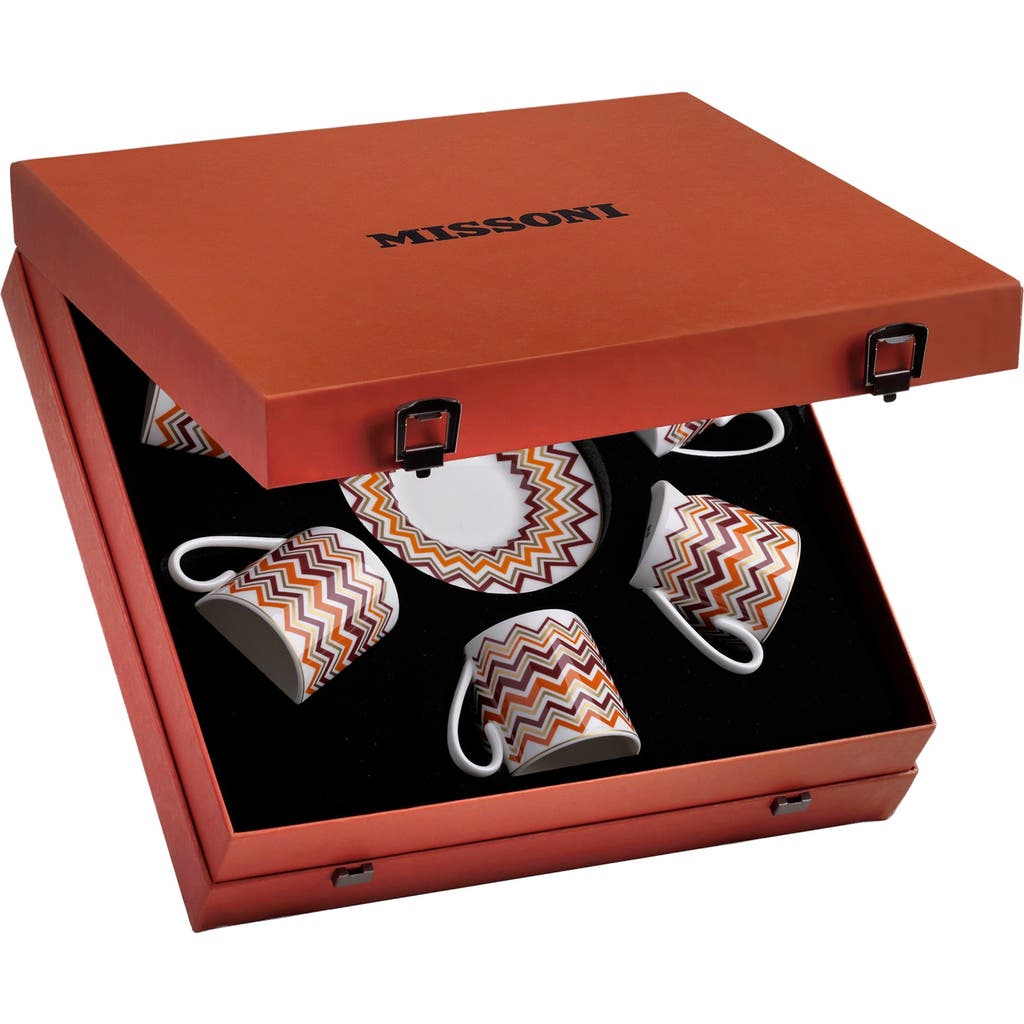 Missoni Coffee Cup & Saucer Set Of 6 In Luxury Box In Multi