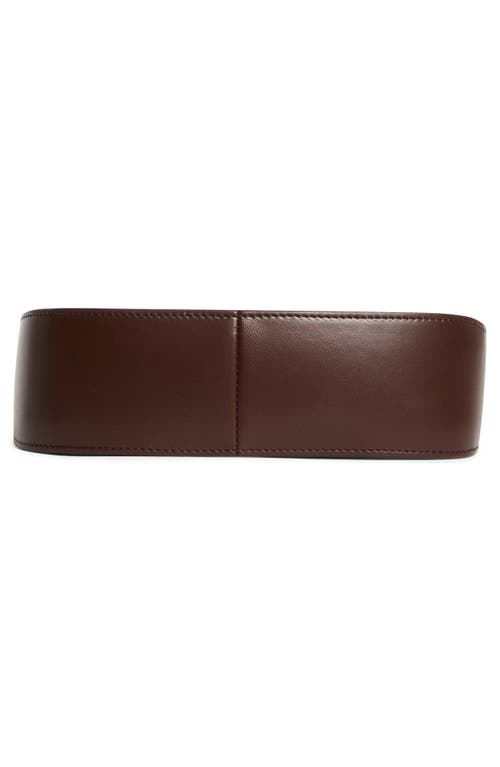 The Row Half Moon Leather Shoulder Bag In Brown