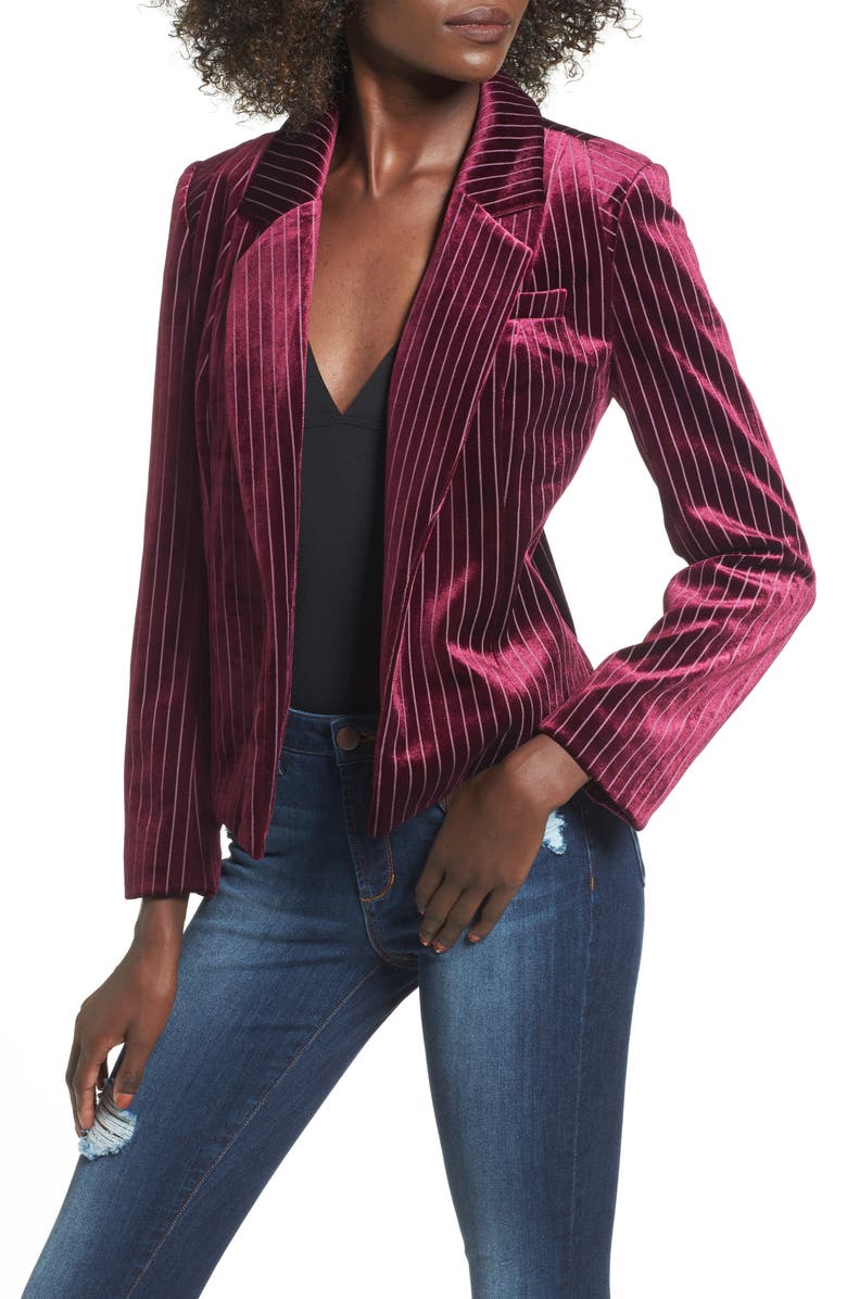 Leith Stripe Velour Blazer, Main, color,