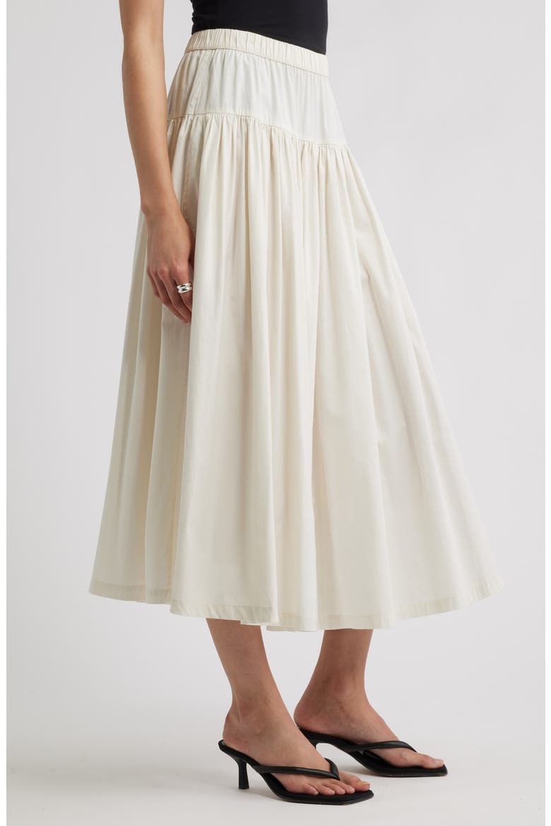 Tiered Cotton Poplin Maxi Skirt, Alternate, color, IVORY TOFU