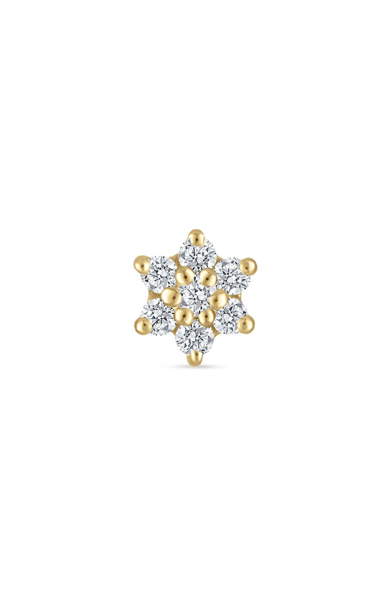 MARIA TASH Diamond Flower Single Stud Earring, Alternate, color, Yellow Gold