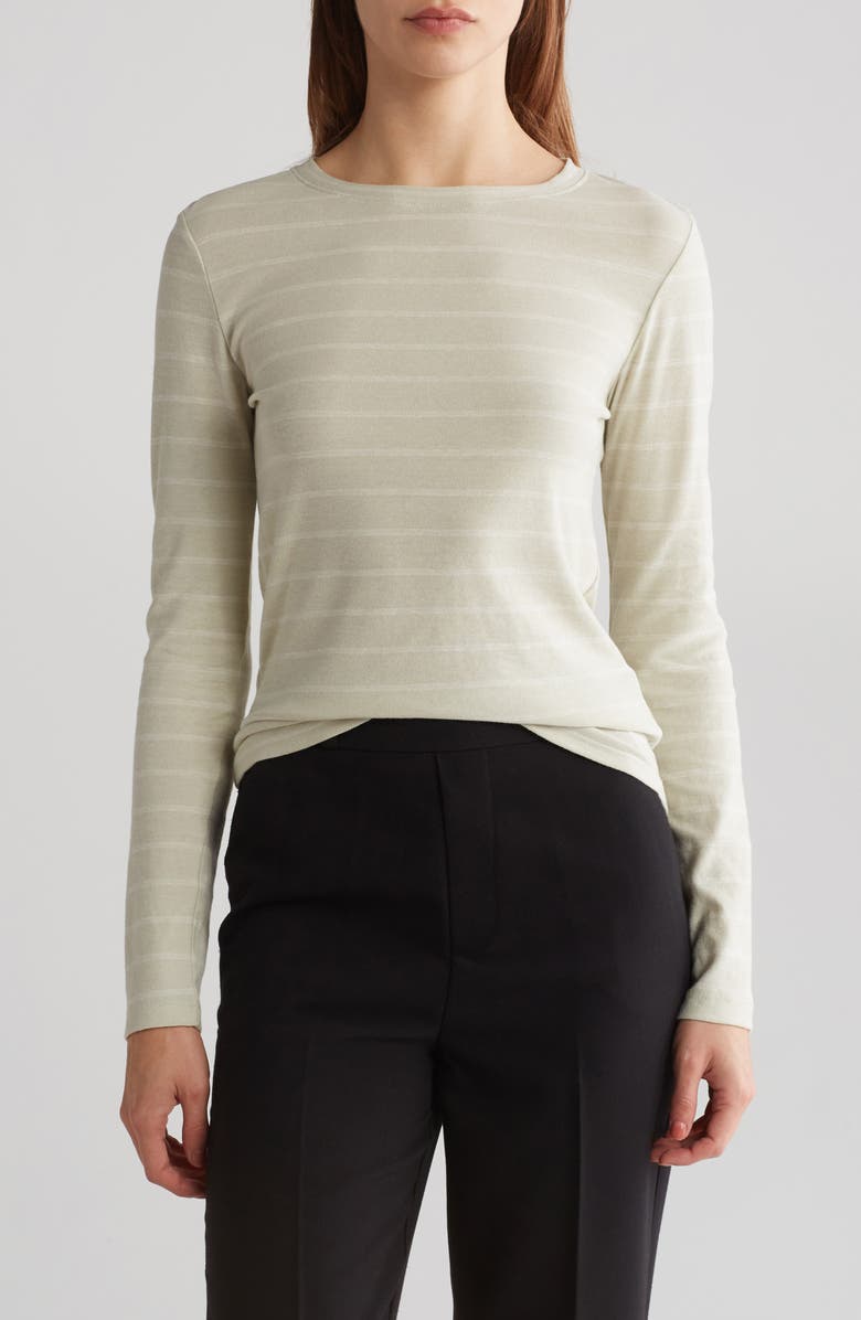 Vince Stripe Crewneck Long Sleeve Top, Main, color,