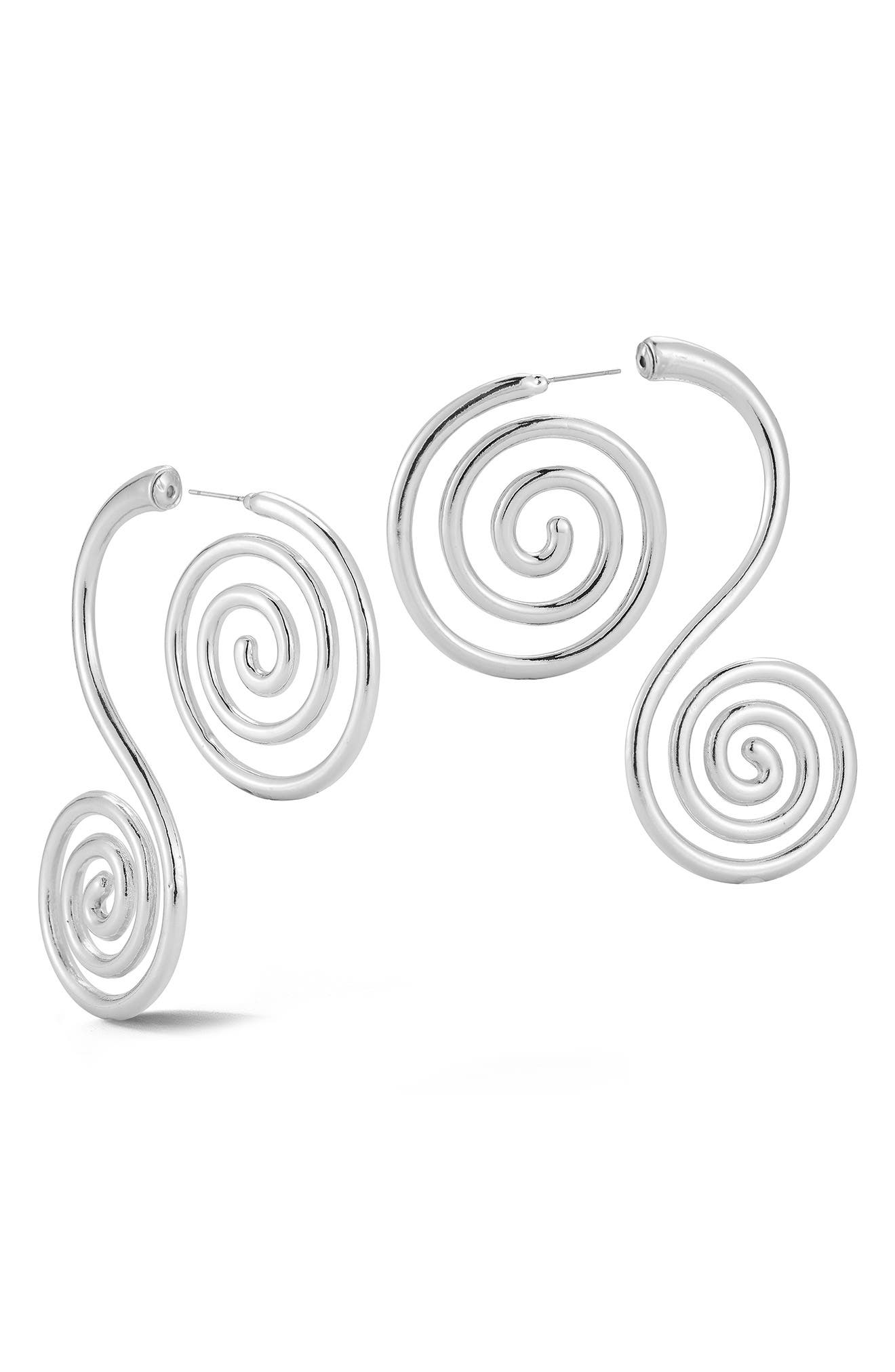 Silver Plated Swirl Drop Earrings