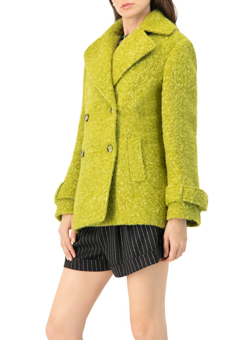 Double-Breasted Coat with Maxi Lapel, Alternate, color, Green