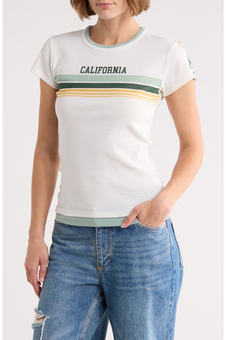 California Stripe Graphic Tee, Main, color, MARSHMALLOW