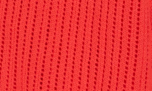 Caslon ® Cotton Blend Pointelle Cardigan In Red Bittersweet