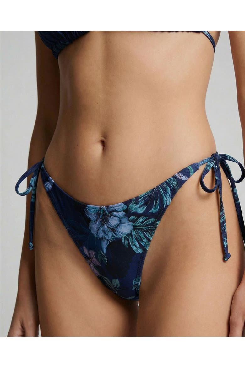 Exotic Floral Womens Bikini Bottom, Main, color, Exotic Floral Navy