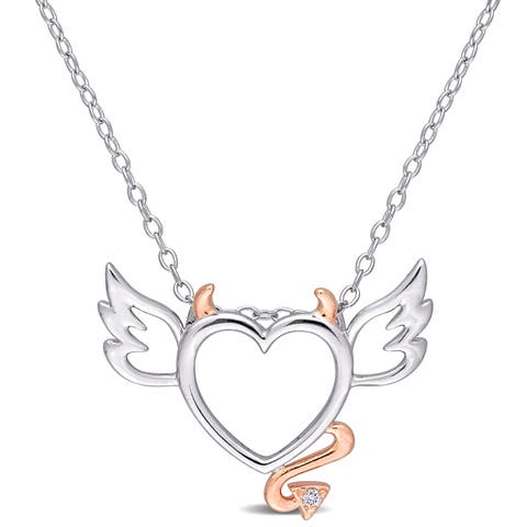 Diamond Devil & Angel Heart Necklace