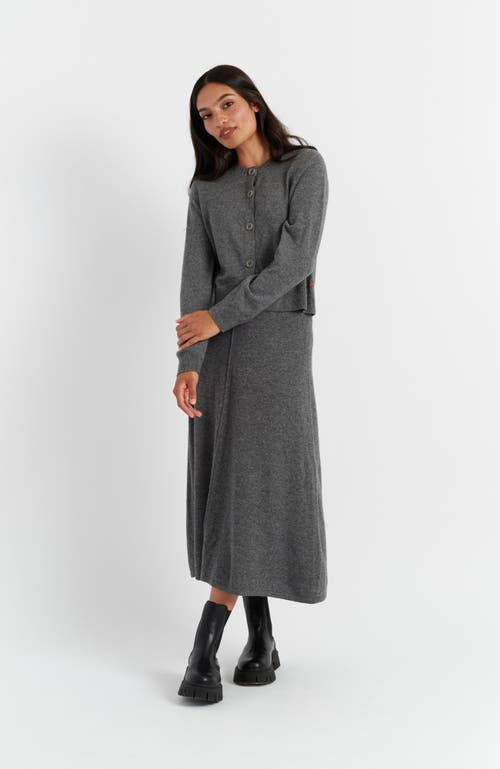 Chinti & Parker Wool Cashmere Blend Crew Neck Cropped Cardigan In Gray