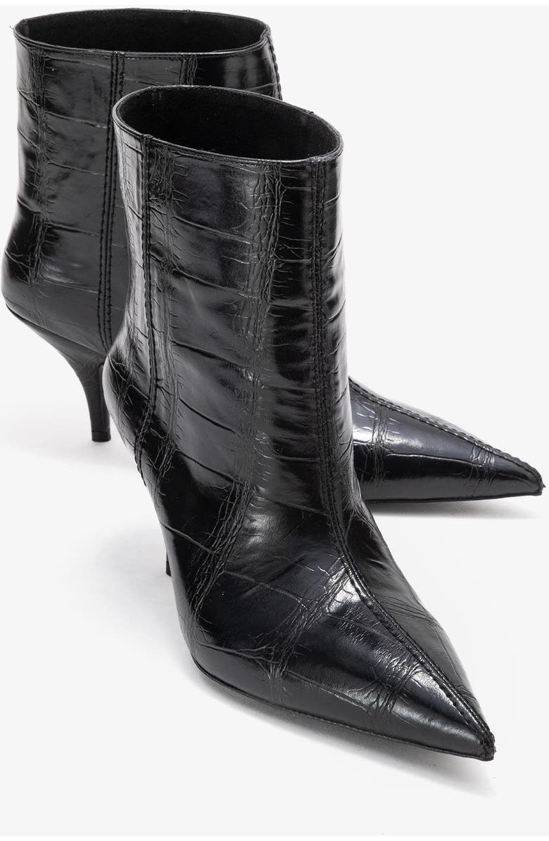 Prologue Shoes Brivelle Pointed Toe Boot, Alternate, color, Black Print Faux Leather