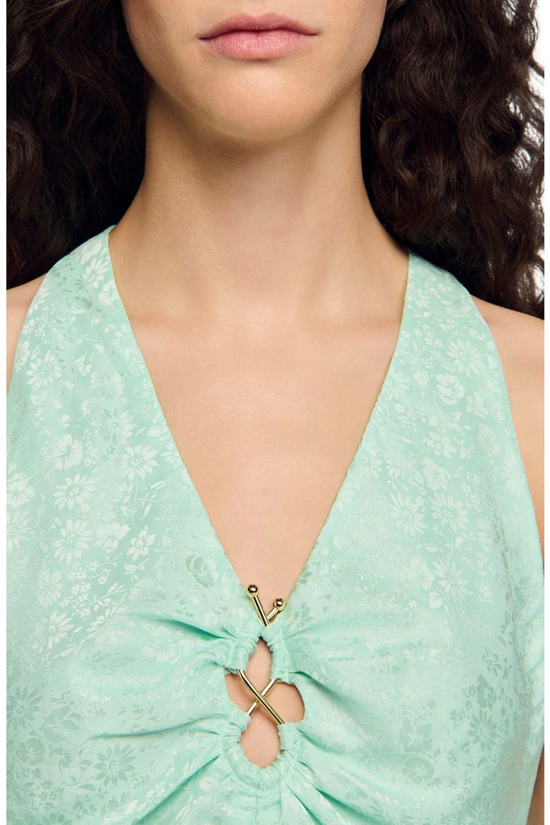 Floral print V-neck maxi dress, Alternate, color, Light green