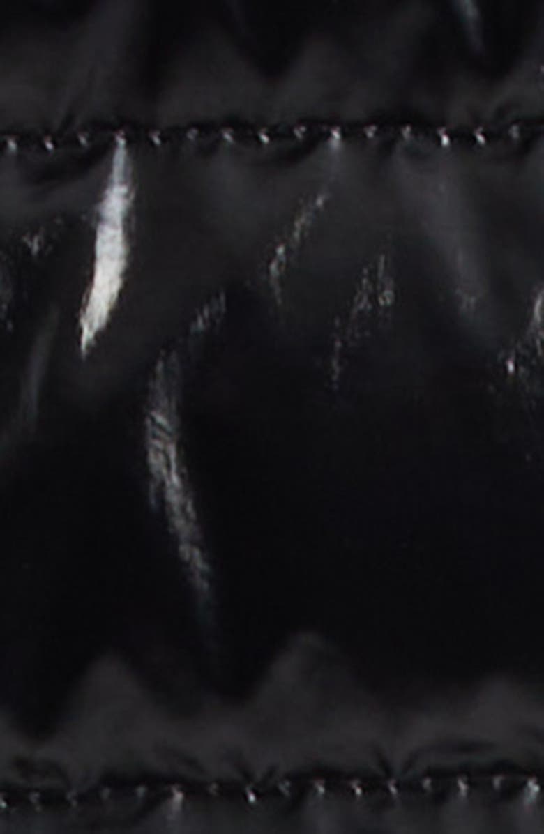 Moncler Papillon Crop Lacquered Nylon Puffer Jacket, Alternate, color, Black