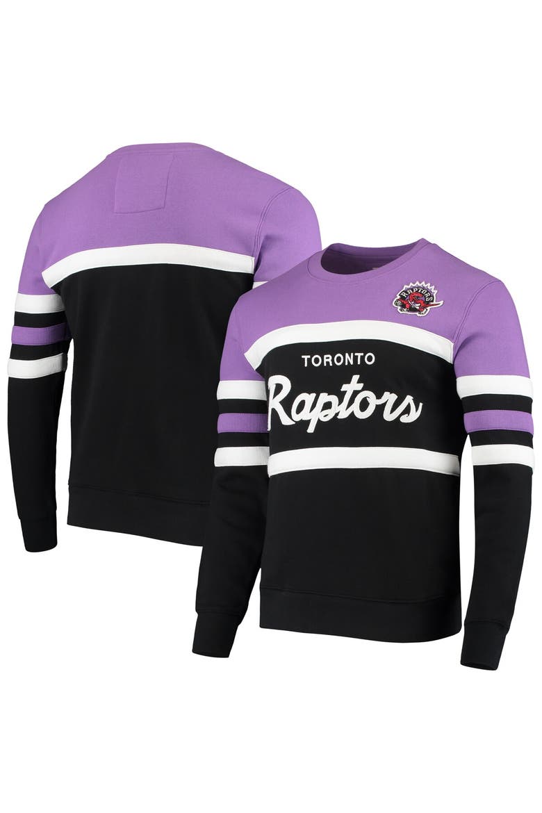 Men's Mitchell & Ness Black Toronto Raptors Script Head Coach Pullover Sweatshirt, Alternate, color, Black