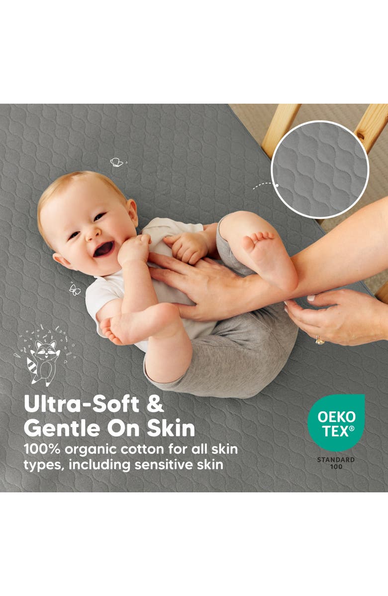 KeaBabies 2-Pack Mavy Protect+ Waterproof Crib Mattress Protector, Alternate, color, Granite