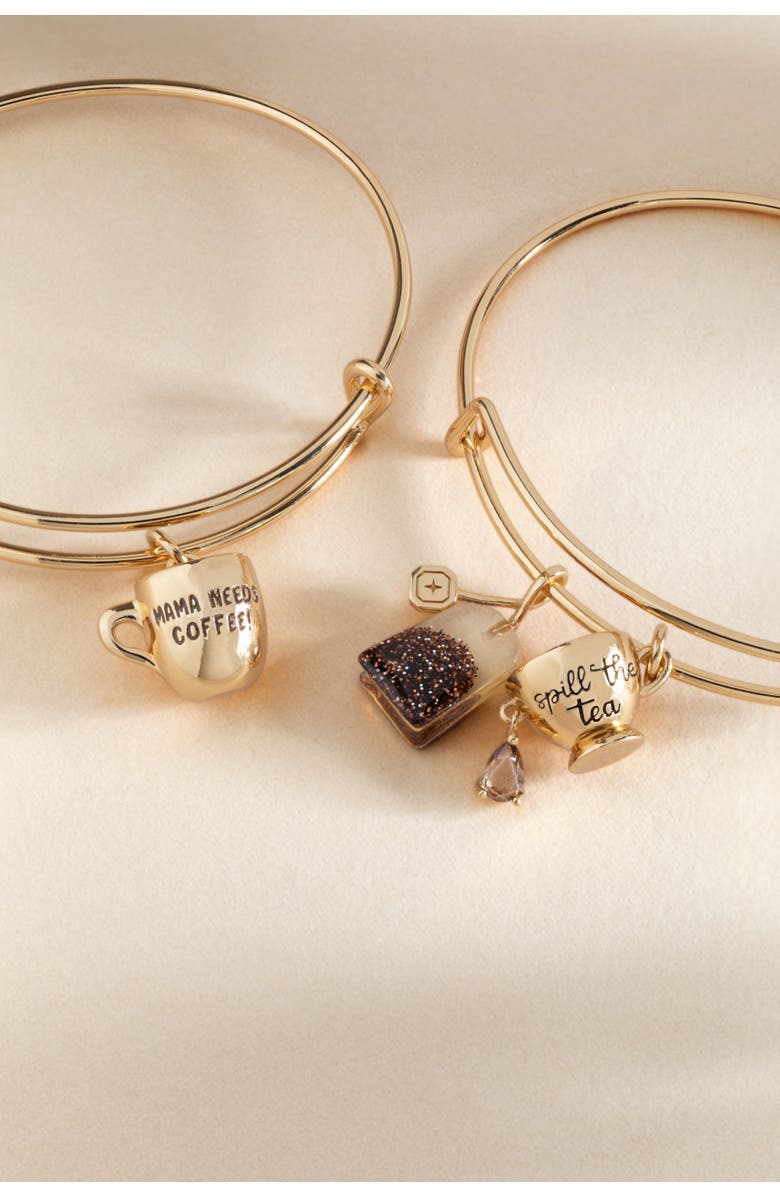 Alex and Ani 'Mama Needs Coffee' Mug Charm Bangle, Alternate, color, Gold