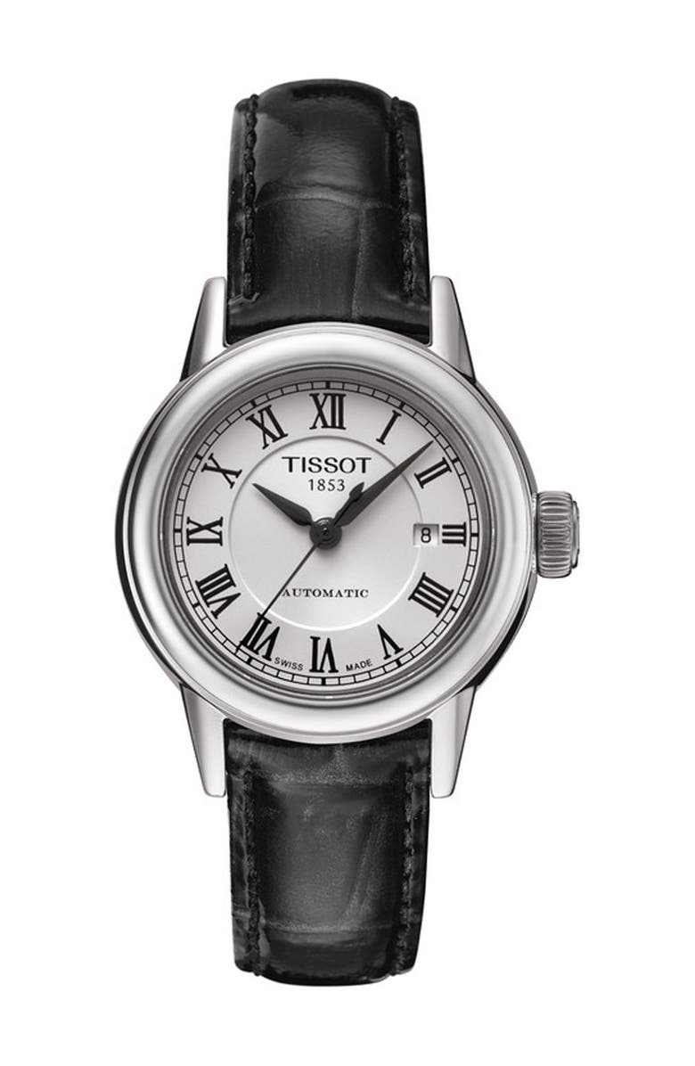 Tissot Carson Automatic Lady Croc Embossed Leather Strap Watch, 29.5mm, Main, color, 