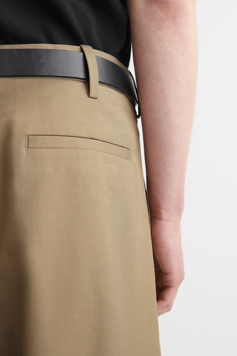 Cotton Wide-leg Pants, Alternate, color, DARK BEIGE