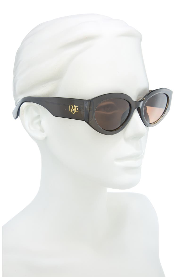 LM102 52mm Geometric Cat Eye Sunglasses, Alternate, color, CRYSTAL GREEN