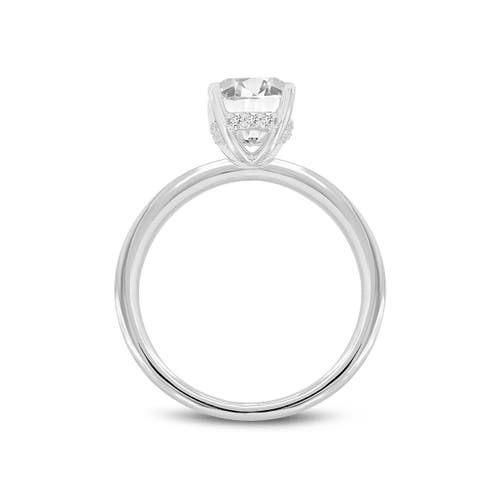 Luvmyjewelry Selene 14k White Gold Cushion Hidden Halo Lab Grown Diamond Engagement Ring In 14k White Gold