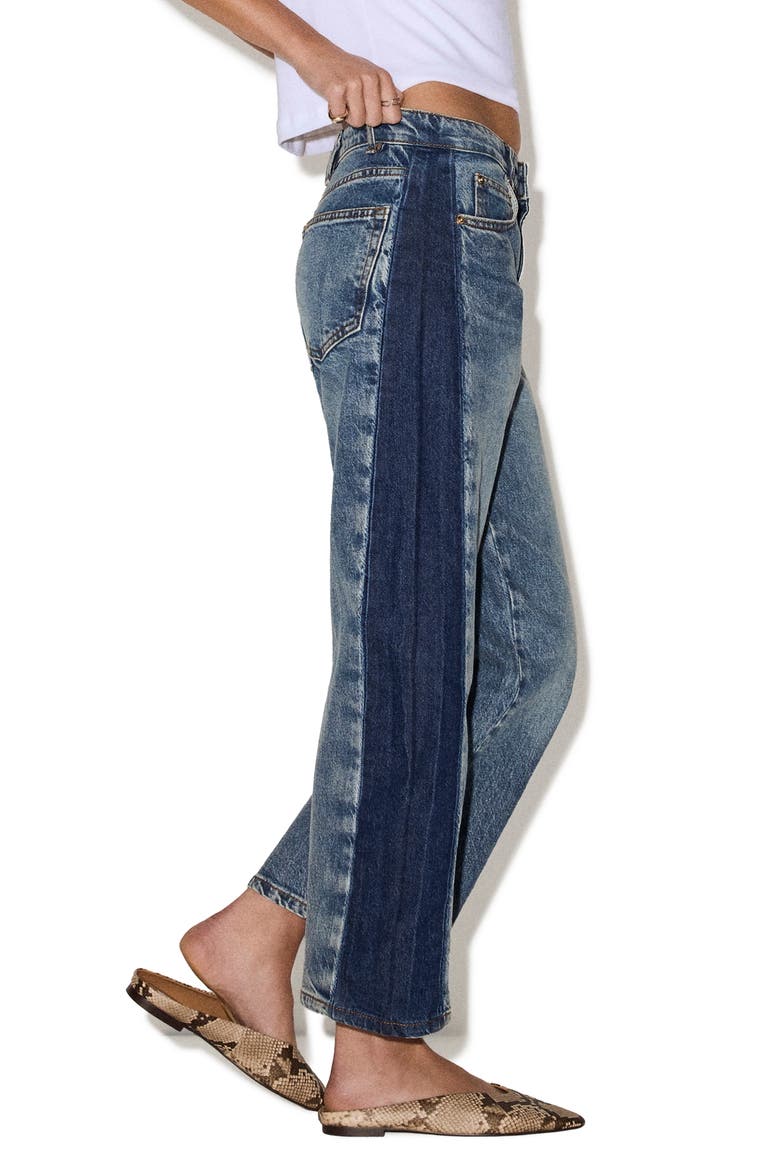 Lawrence High Waist Curved Leg Boyfriend Jeans, Alternate, color, IMPERIAL BLUE