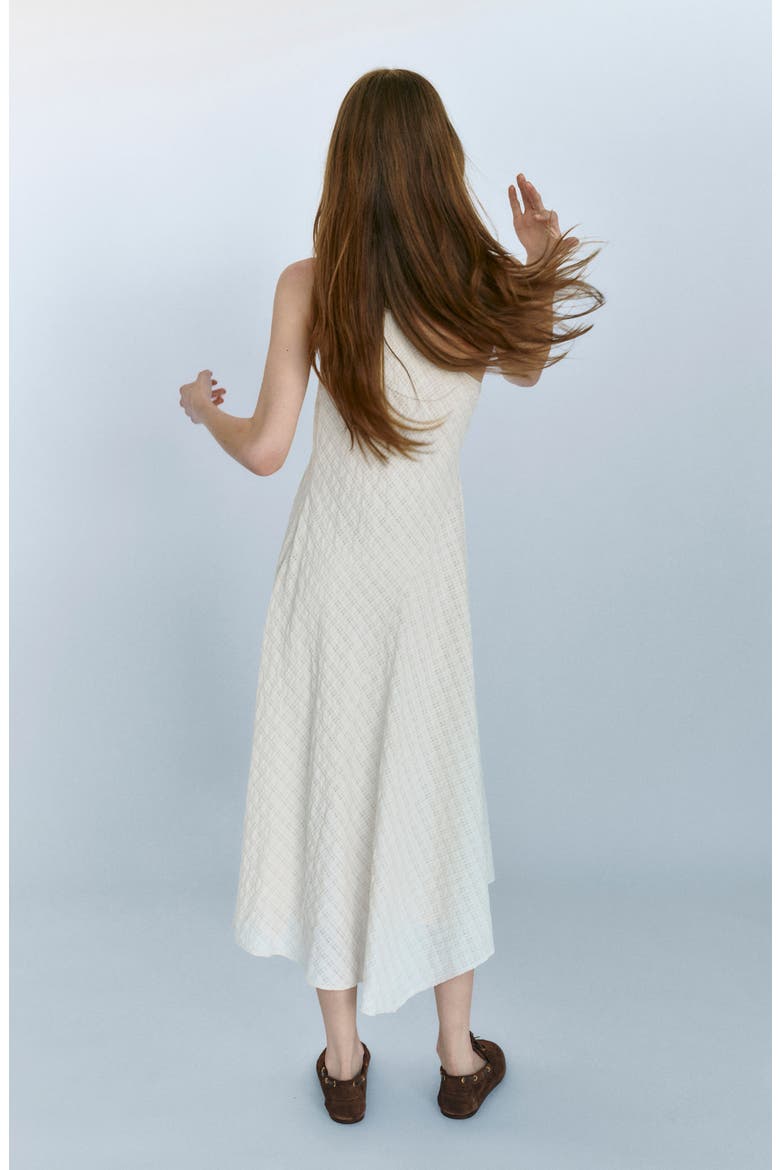 Textured Asymmetrical Dress, Alternate, color, ECRU