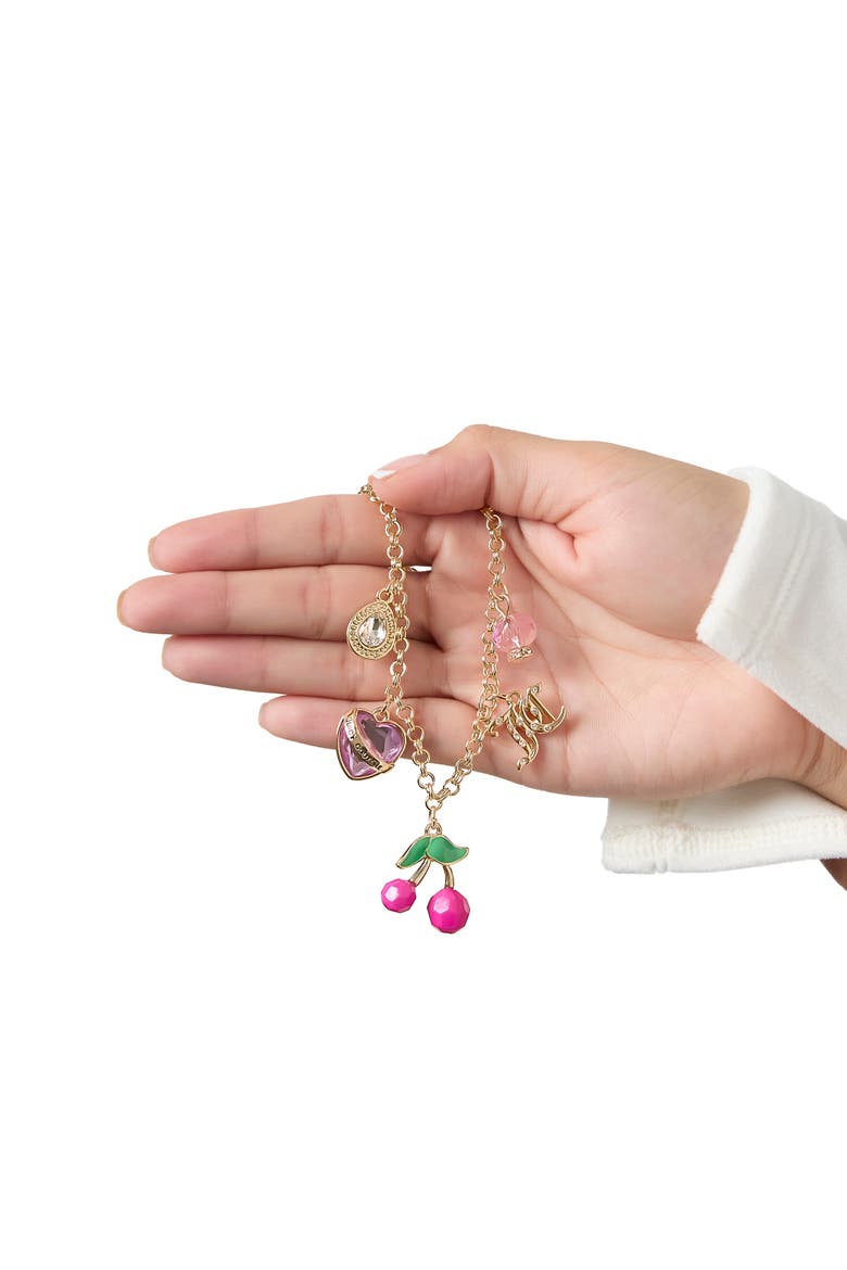 Cherry Charm Necklace, 18 + 2'', Alternate, color, Gold Tone