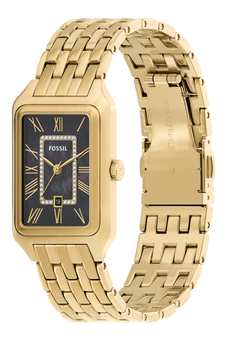 Raquel Bracelet Watch, 26mm x 40mm, Alternate, color, GOLD/ BLACK