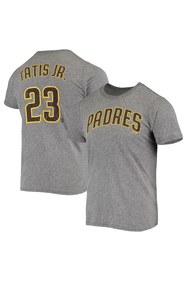 Men's Majestic Threads Fernando Tatis Jr. Heathered Gray San Diego Padres Name & Number Tri-Blend T-Shirt, Alternate, color, Gray