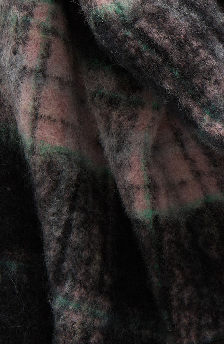 Vince Plaid Alpaca Blend Scarf, Alternate, color, Medium Pink