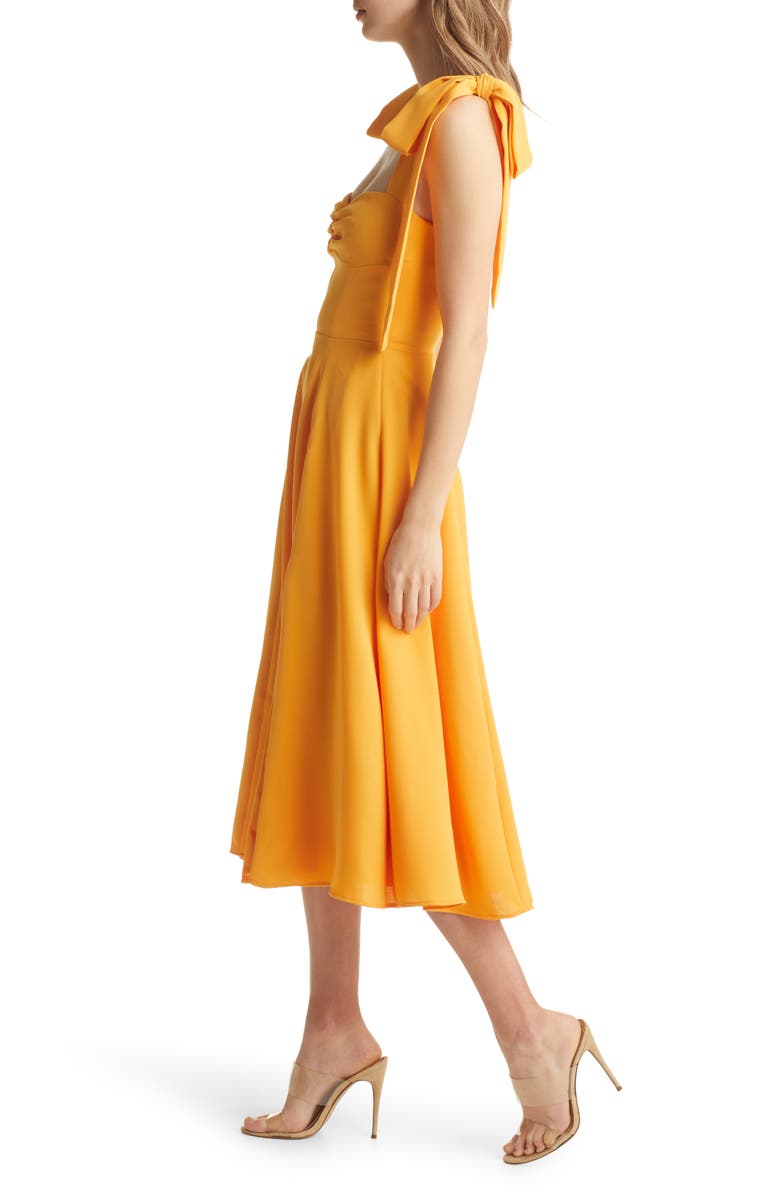 HOUSE OF CB Alicia Floral Midi Dress, Alternate, color, Tangerine