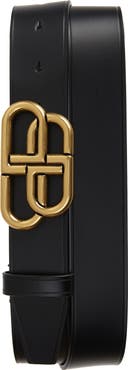 Balenciaga BB Logo Buckle Leather Belt