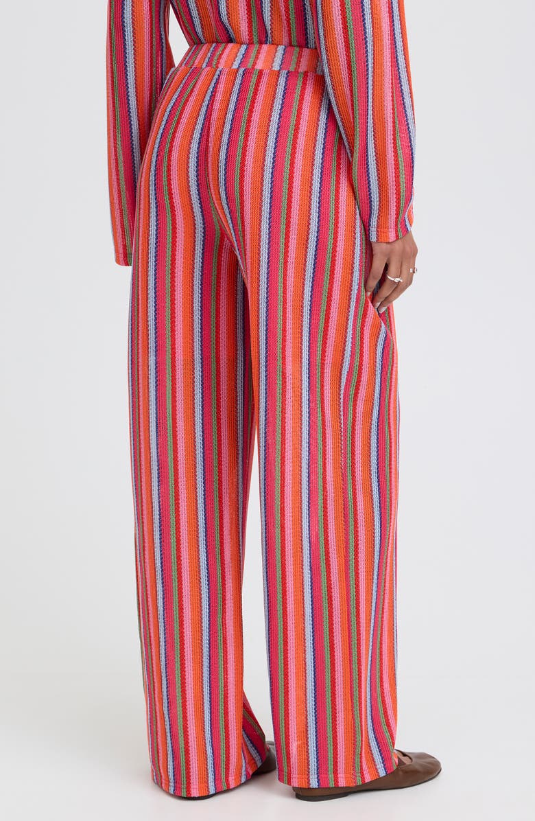 ICHI Multicolor Stripe Wide Leg Pants, Alternate, color, Multi Stripe
