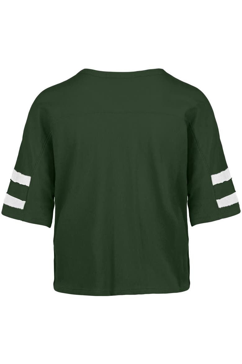 Women's '47 Green Green Bay Packers Premier Scout Cropped V-Neck T-Shirt, Alternate, color, Green