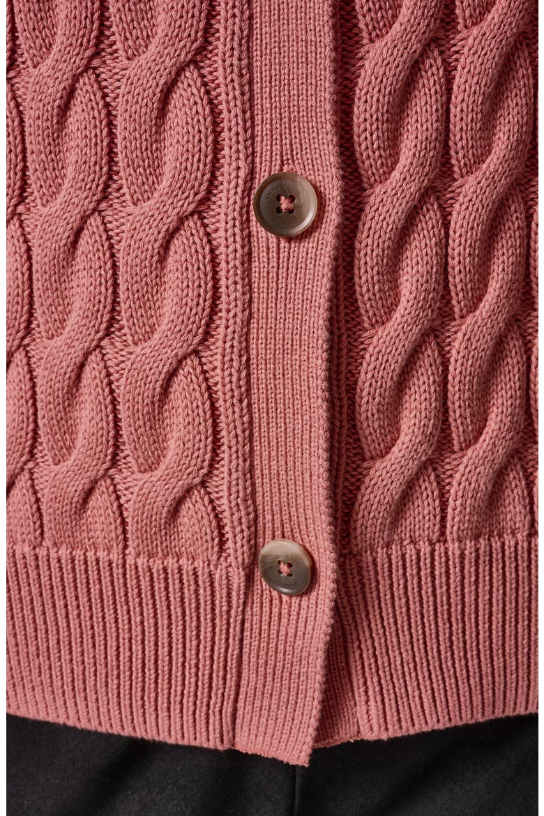 Extended Shoulder Cable Cardigan, Alternate, color, DESERT CLAY