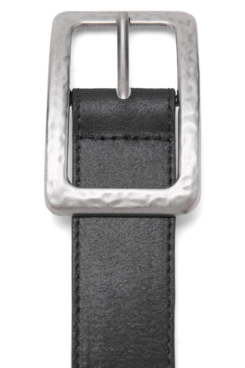 Square Buckle Textured Belt, Alternate, color, BLACK