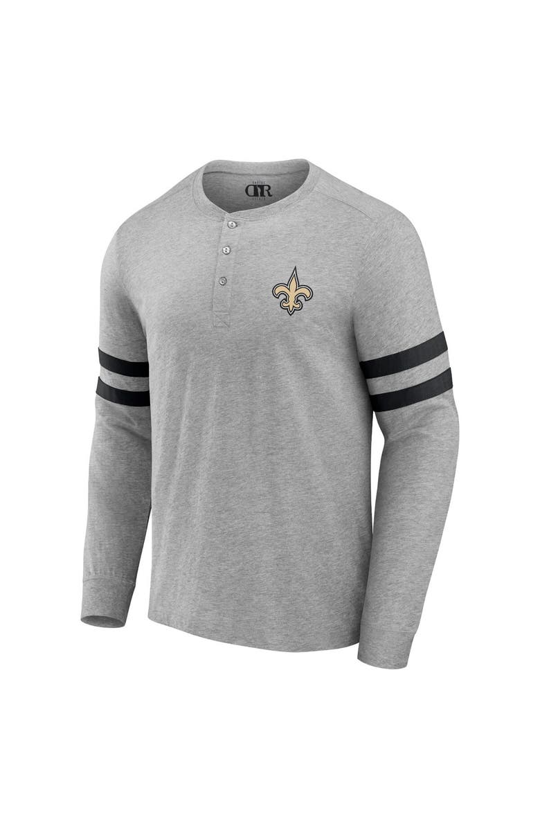 NFL X DARIUS RUCKER Men's NFL x Darius Rucker Collection by Fanatics Heather Gray New Orleans Saints Henley Long Sleeve T-Shirt, Alternate, color, Heather Gray