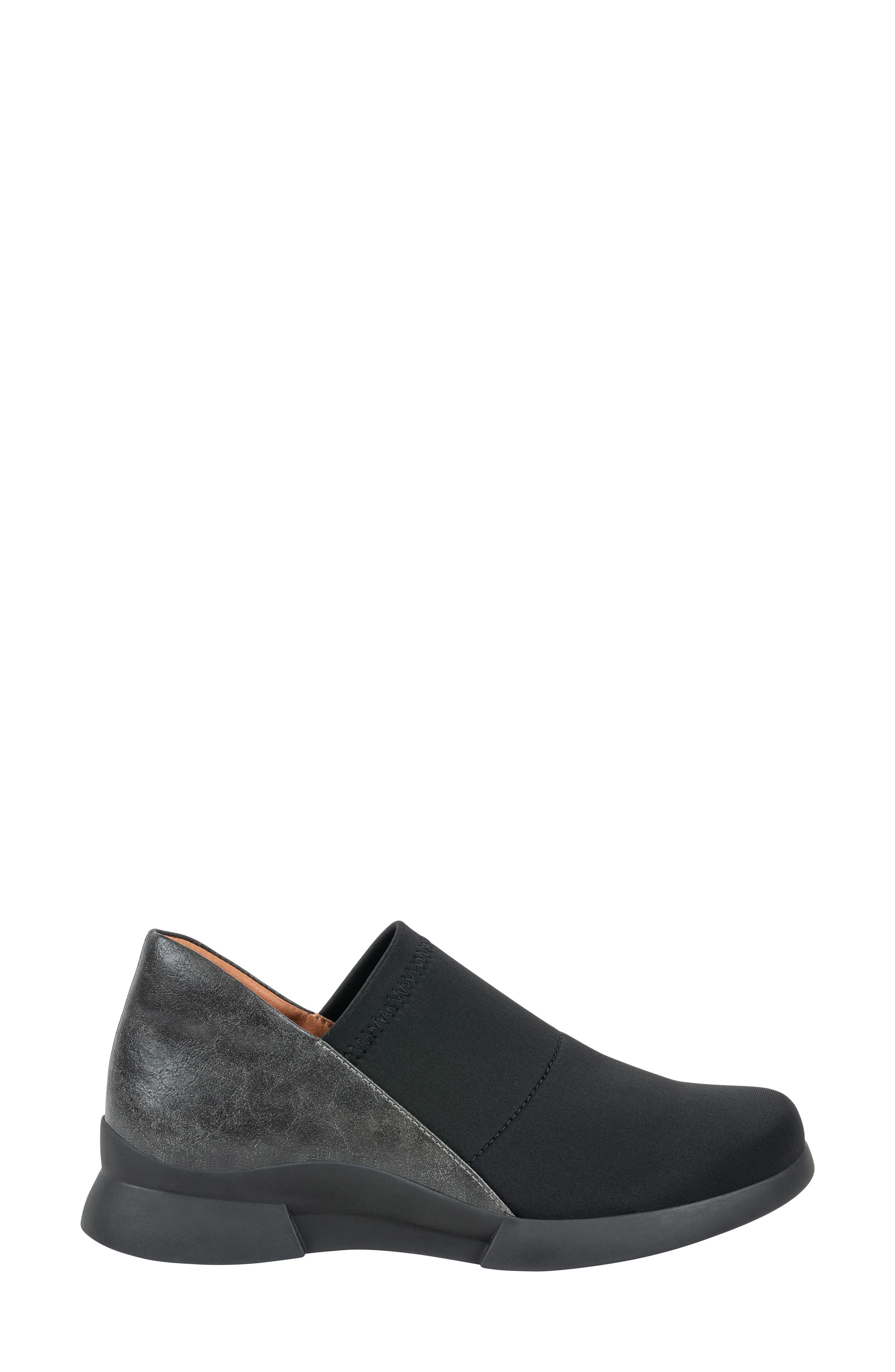 Norwood Faux Leather Slip On Sneaker, Alternate, color, BLACK