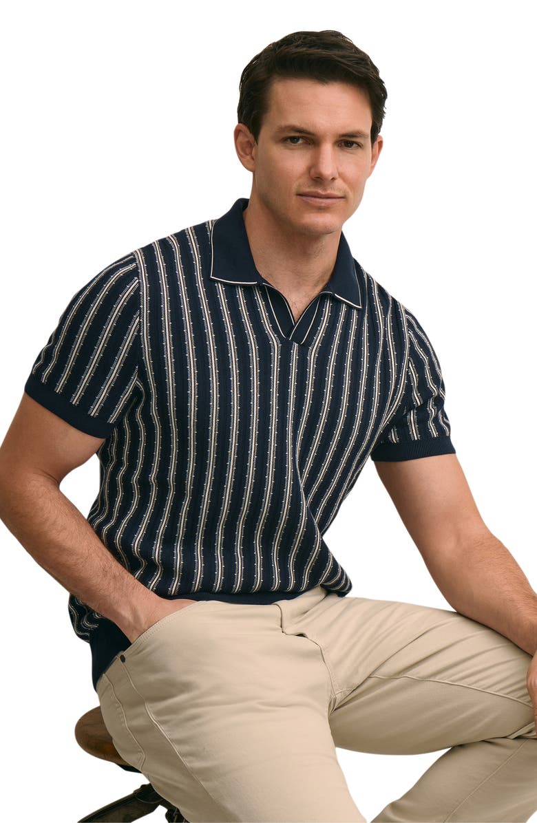 Brooks Brothers Vertical Mini Stripe Johny Collar Polo, Alternate, color, Vertical Stripe Navy
