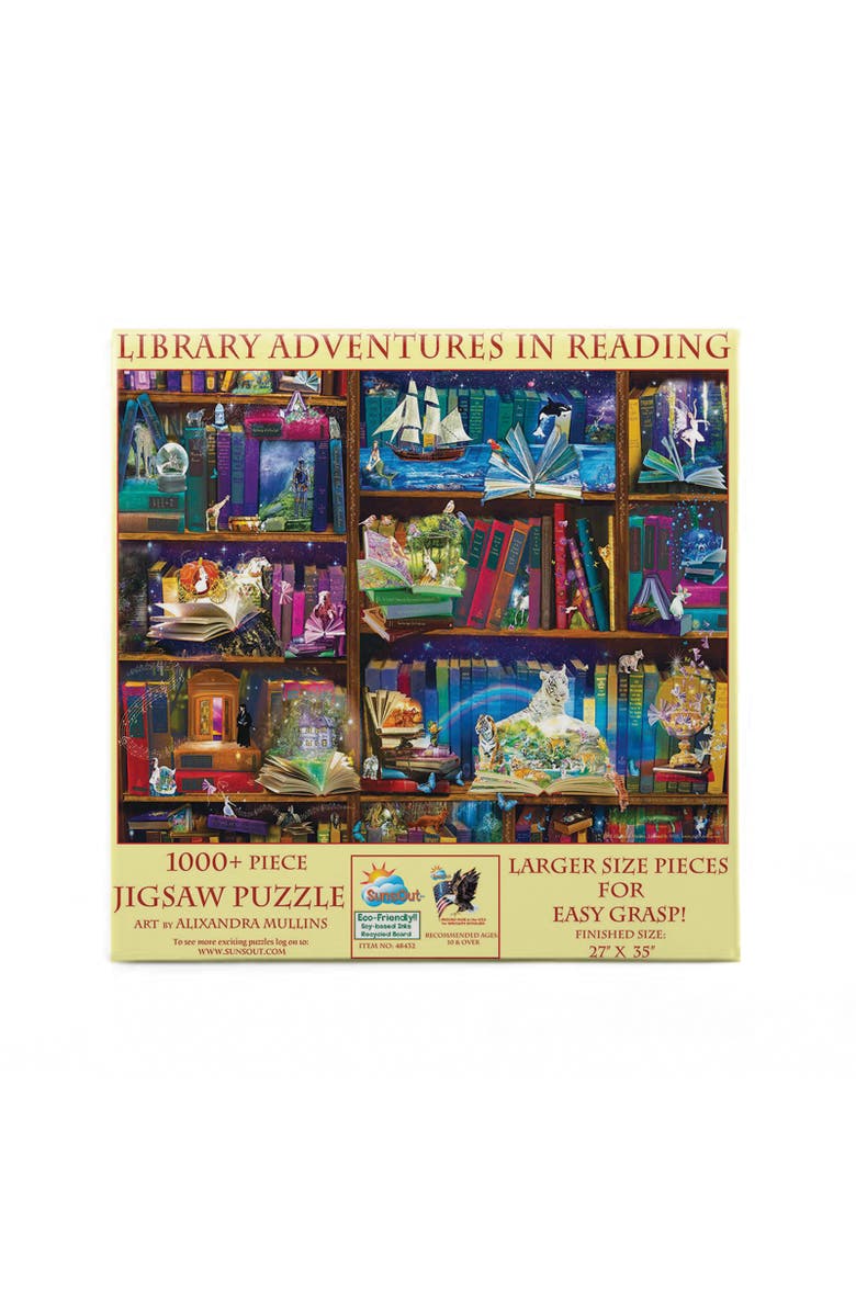 Sunsout Library Adventures in Reading 1000 piece Jigsaw Puzzle for Adults Large Pieces, Alternate, color, Multicolor