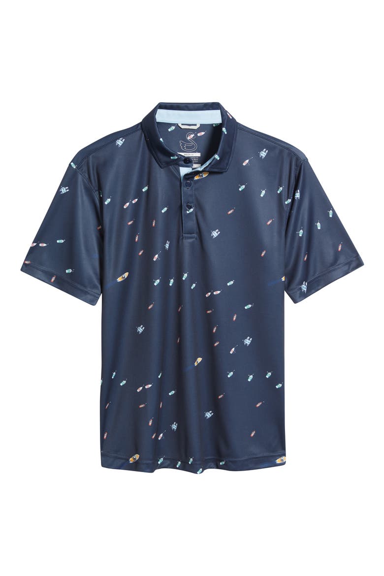Macintyre Yacht Print Performance Golf Polo, Alternate, color, NAVY