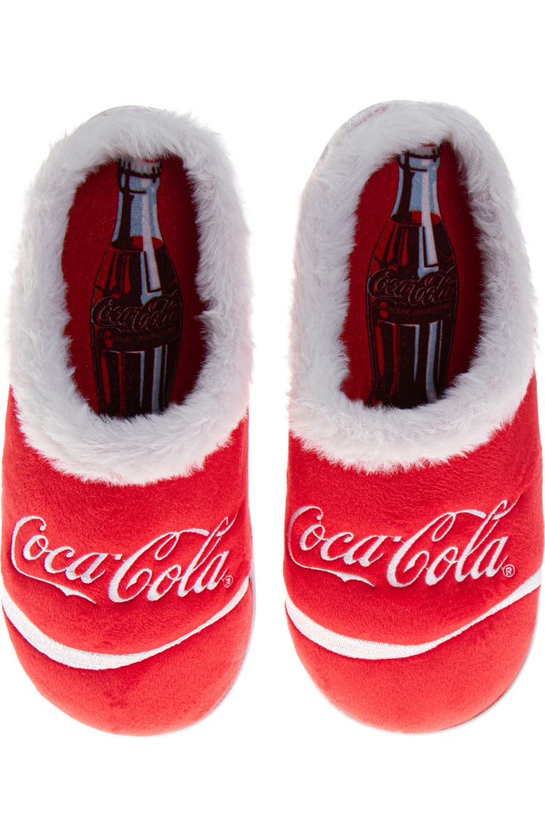 Coca Cola Coca-Cola<sup>®</sup> Faux Fur Trim Slipper, Alternate, color,