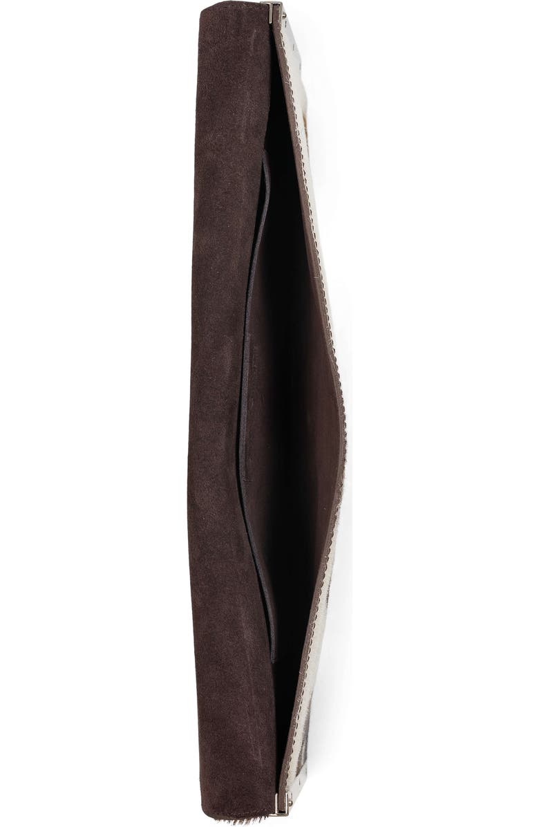 Jeffrey Campbell Genuine Calf Hair Clutch, Alternate, color, Tan White Cow Silver