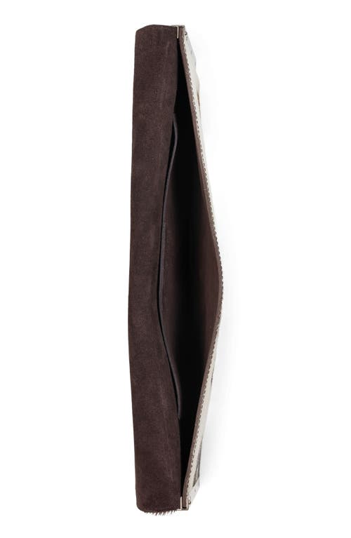 Jeffrey Campbell Genuine Calf Hair Clutch In Tan White Cow Silver